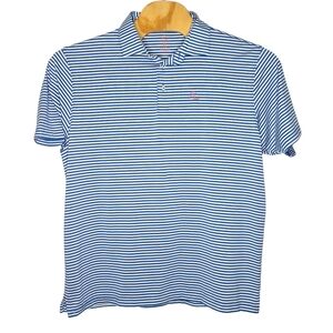 Rhoback Blue and White Striped Polo Shirt
